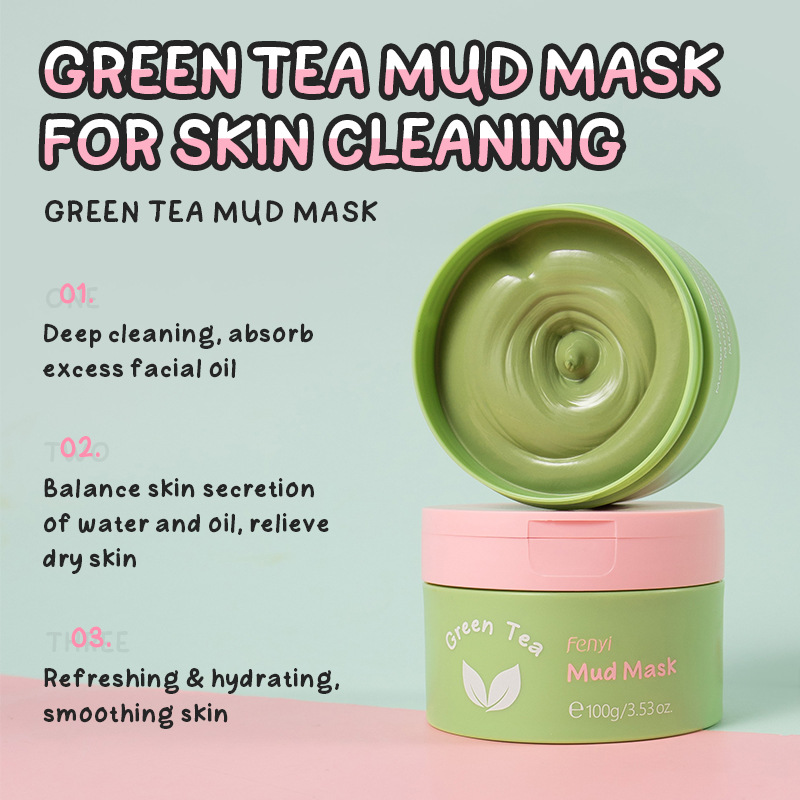Cross-border fenyi Green Tea Mud Mask 100g(Indonesian Version) Cleansing, Hydrating and Moisturizing Skin Care Product Manufacturer in stock Application Scenario