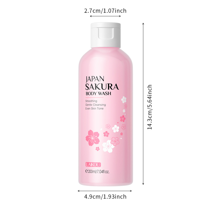LAIKOU Japanese Cherry Blossom Body Wash 200ml for Cross-border Moisturizing, hydrating and softening Skin Cleansing in stock Item Picture