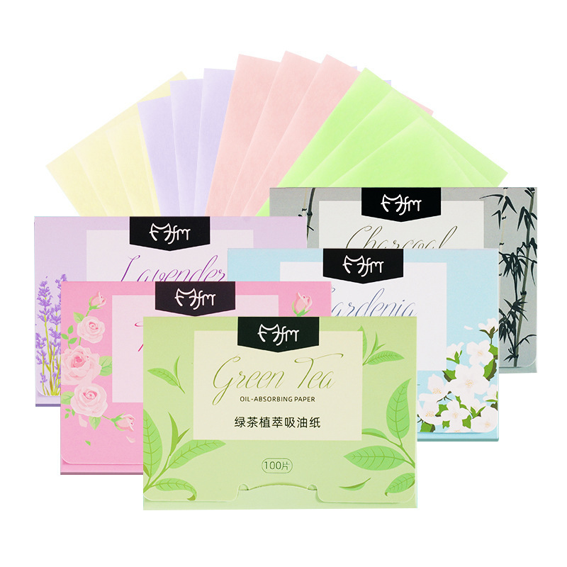 100 pieces of oil-absorbing paper facial oil control, refreshing and pore-shrinking cleansing and oil-removing facial paper for women Item Picture