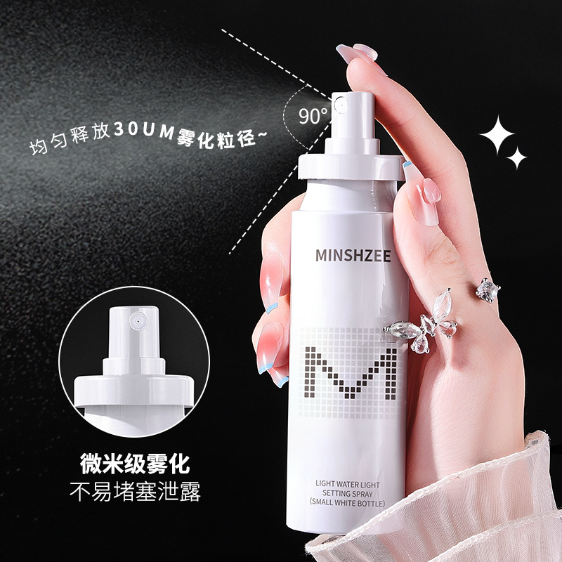 Mingxi Zhi Setting Spray is long-lasting without makeup smudging or powder sticking. It is waterproof, sweat-proof, and moisturizing for dry and oily skin. It is suitable for cross-border use Specification drawing
