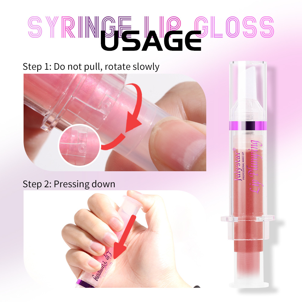 Julystar Pearl Lip Gloss Brightening Lip Gloss that is not easily stained with water, lustrous and pouty lip gloss Specification drawing