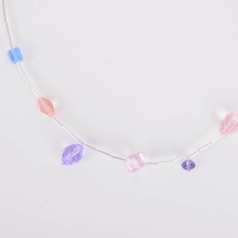 Suspended candy crystal fresh summer colorful beaded necklace for women, World Trade Center sweet and cool necklace, atmosphere accessory Specification image