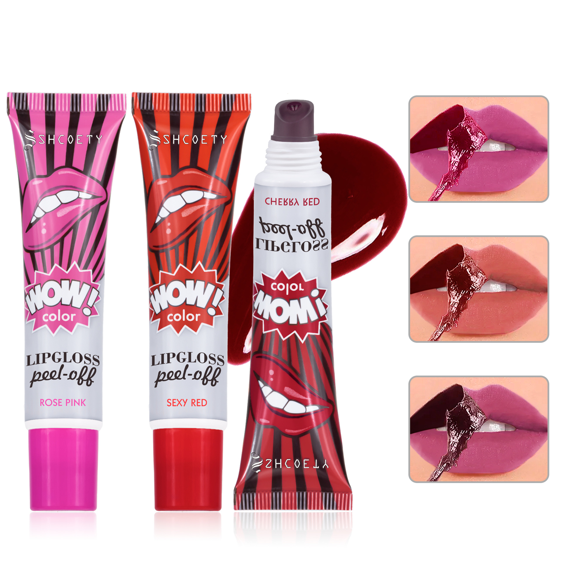 SHCOETY peel-off lipstick, Moisturizing lip mask, lip gloss, stretch, waterproof, non-fading, non-stick, Sexy lip gloss, cross-border full figure