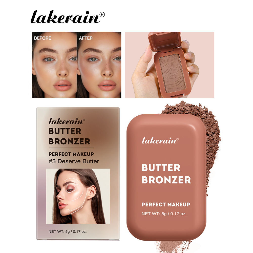 lakerain Butter Bronze Contouring Powder for Contour and natural hairline Contouring powder Specification drawing