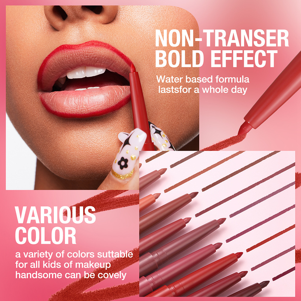 LANGMANNI 12-color matte lip liner pen wholesale on Amazon temu Specification drawing
