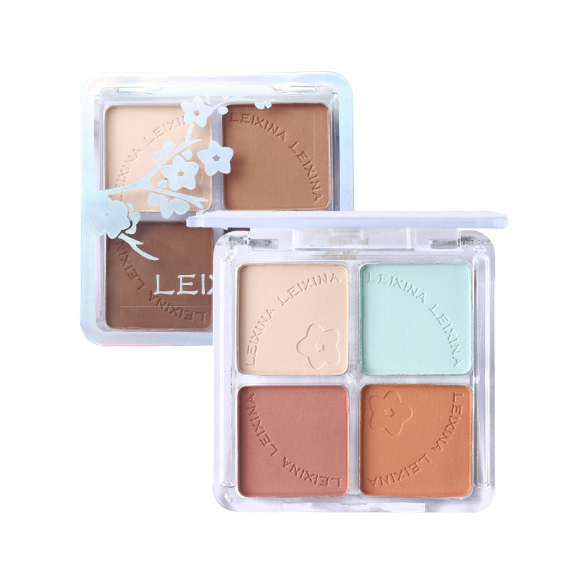 Fun Four-color eyeshadow blush Contouring set, matte, glossy, ground color, pearlescent, under-eye, and high-gloss contouring set, multi-functional and affordable Item Picture