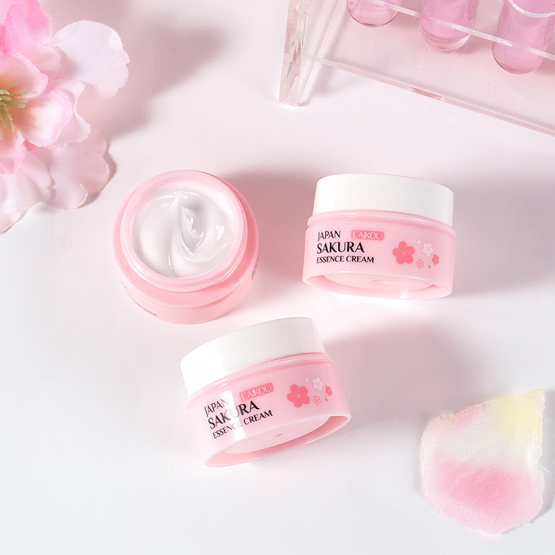 Cross-border LAIKOU Japanese Cherry Blossom Moisturizing Essence Cream 8g Hydrating and Moisturizing Mini Travel Set in stock from the manufacturer details Picture
