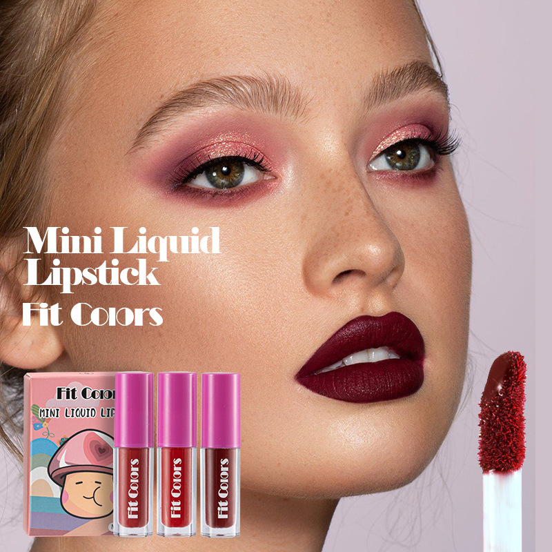 Fit Colors Lip Three-piece Set: Matte lip gloss and non-stick cup lip gloss Specification drawing