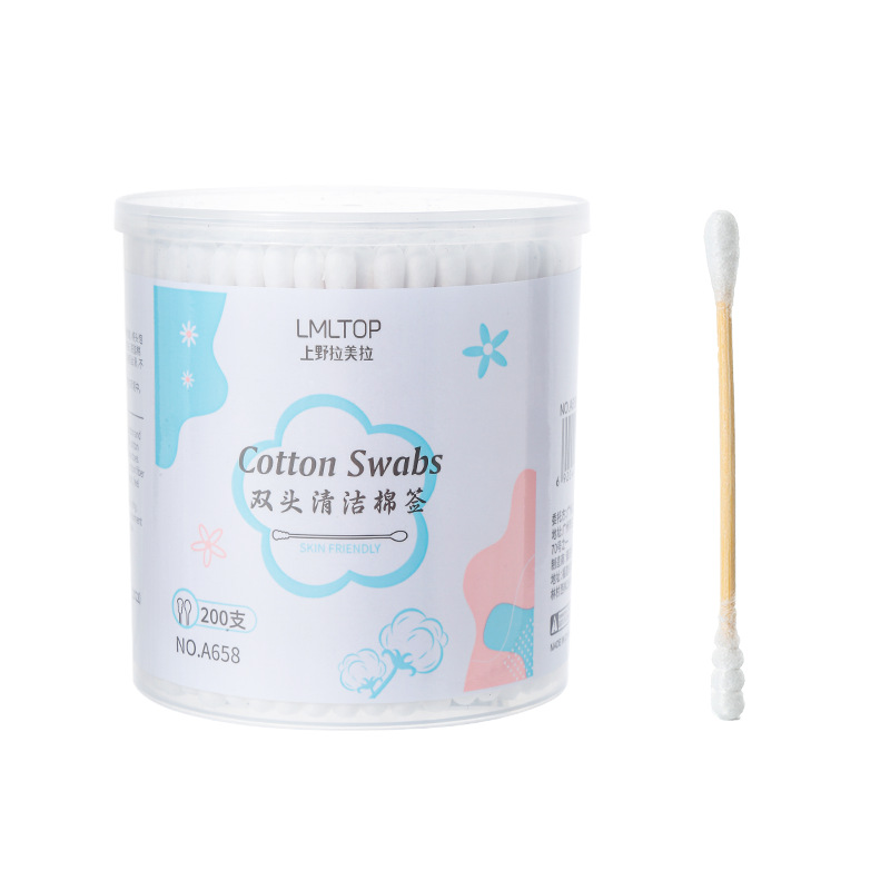 LMLTOP 200 cotton swabs box set, double-headed multi-purpose makeup cotton swabs for cleaning and makeup removal, wholesale A658 Item Picture