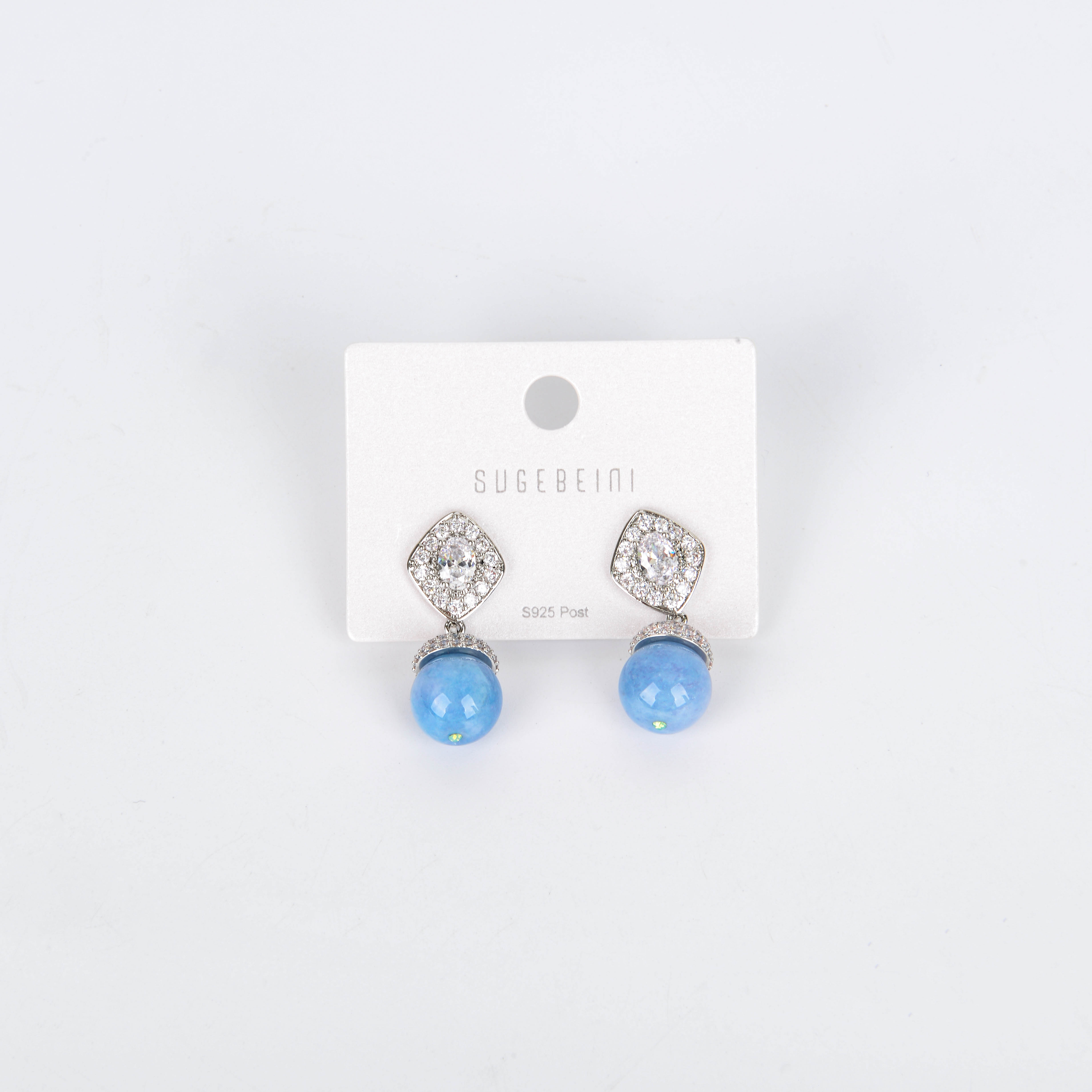 密织蜂巢宝石包包耳环 Vintage 鸢尾紫冰翠珠珠几何锆石耳坠