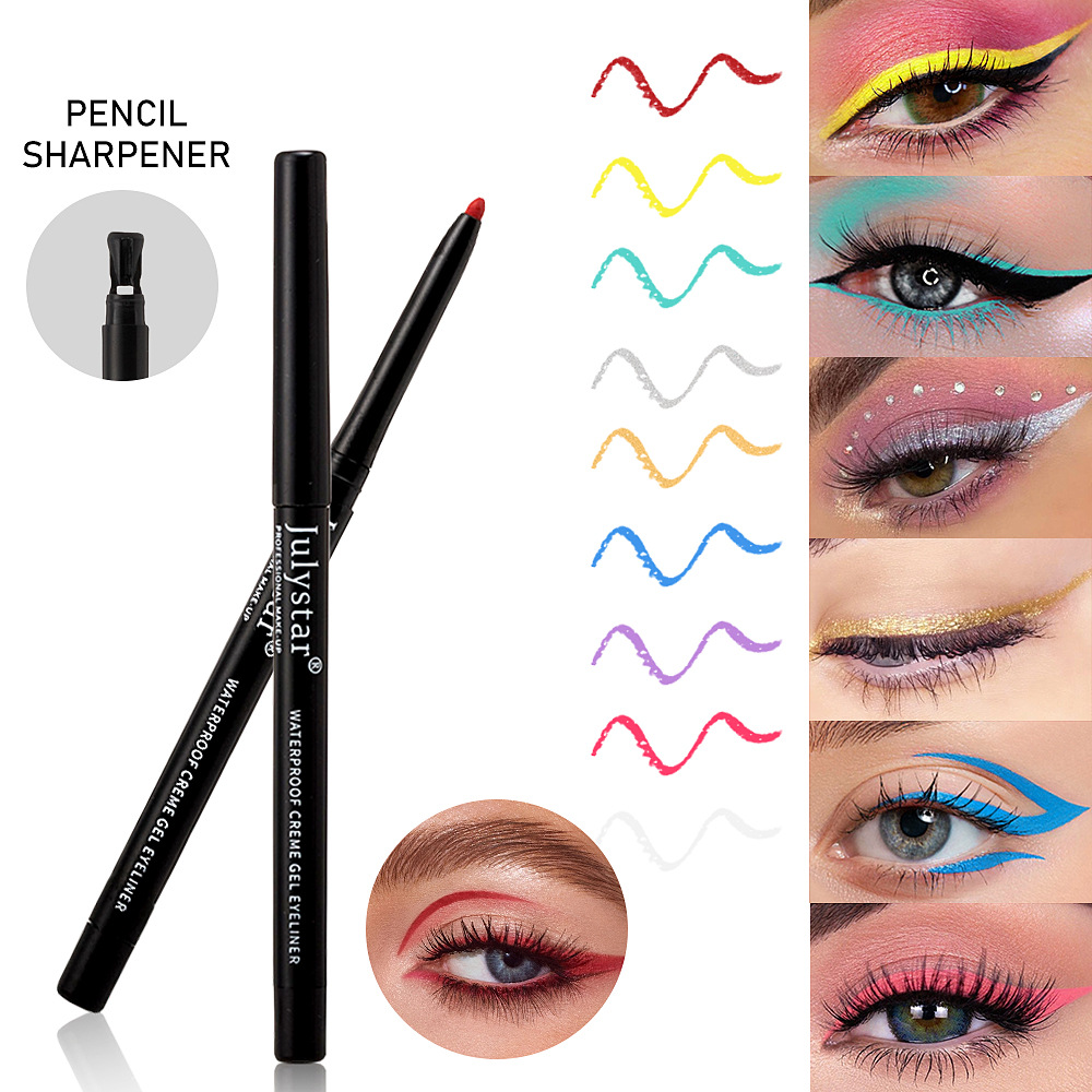 Julystar long-lasting Waterproof and non-smudging colorful eyeliner Gel Pen for export, exclusively for wholesale of easy-to-apply eye makeup details Picture