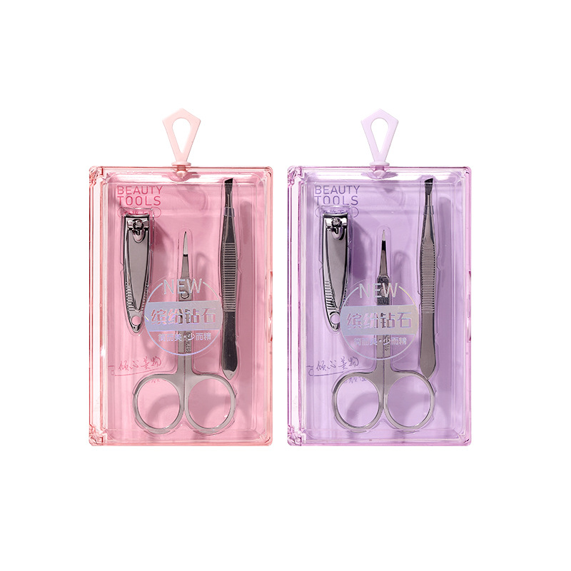 LMLTOP Beauty Eyebrow and Nail Care Tool Set of 3 pieces: Eyebrow clipper, eyebrow clip, Stainless Steel nail Clipper SY551 Item Picture