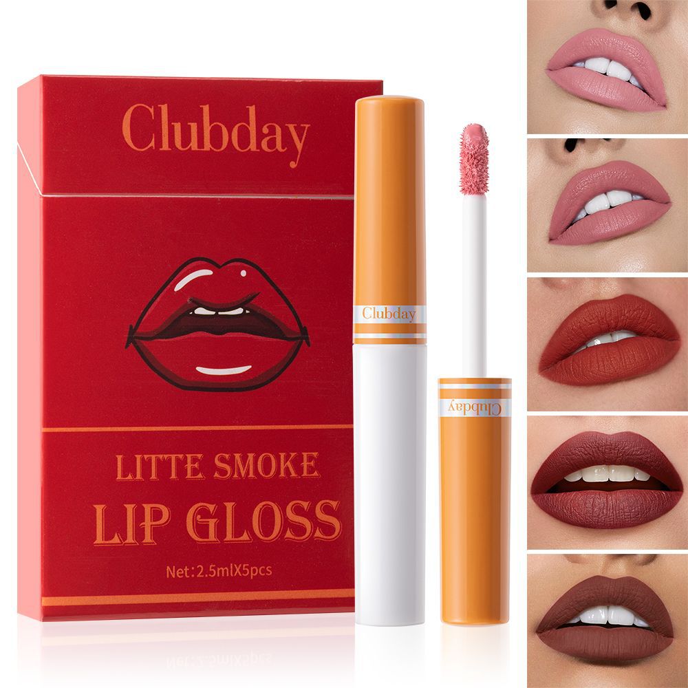 Clubday cross-border matte 5-pack cigarette lip gloss Long-lasting velvet moisturizing cigarette box lipstick bestseller full figure