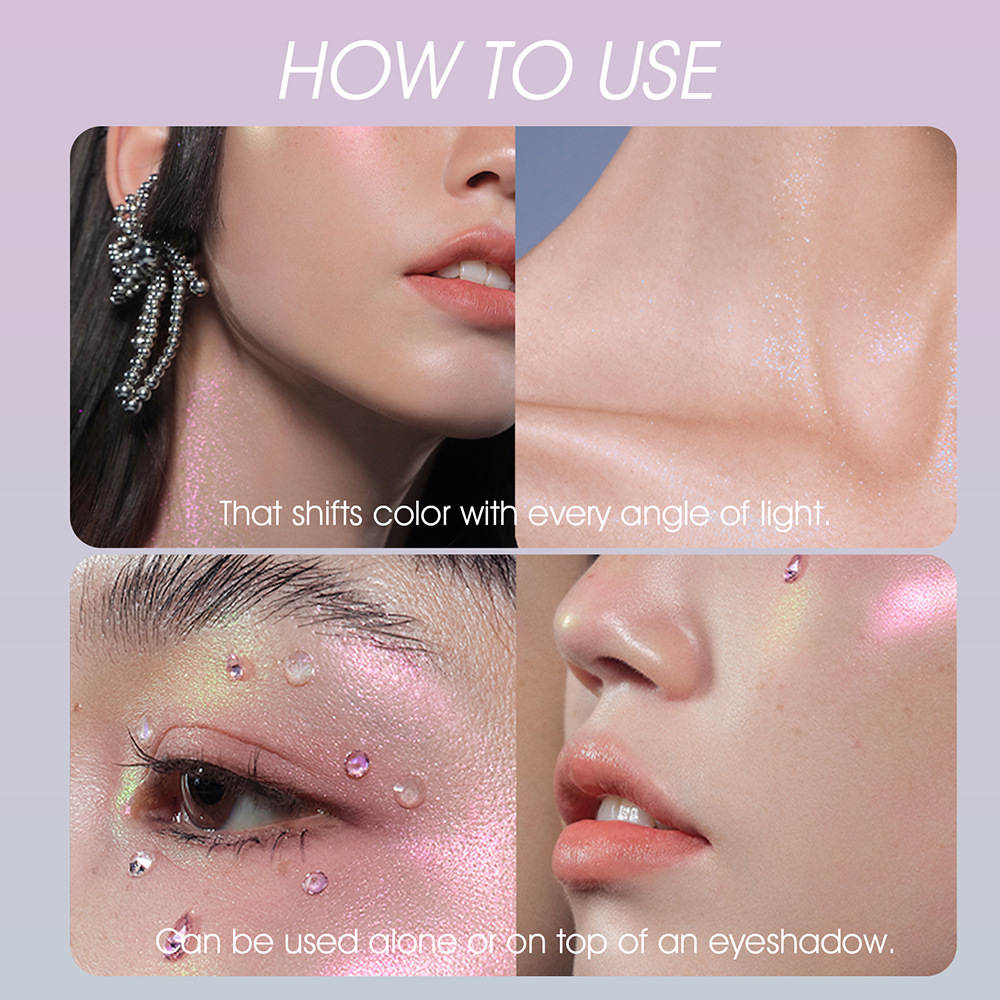Langmanni Chameleon Liquid Eyeshadow, Three-color diamond Sparkling Eyeshadow, European and American glitter Single Pack Specification drawing