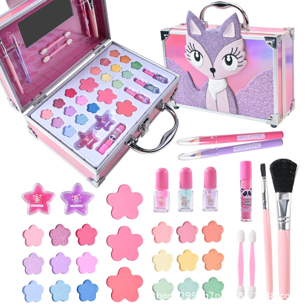 Miss Young Cross-border Bestseller Professional children's facial cosmetics Fox Washable Makeup Set Palette Application Scenario
