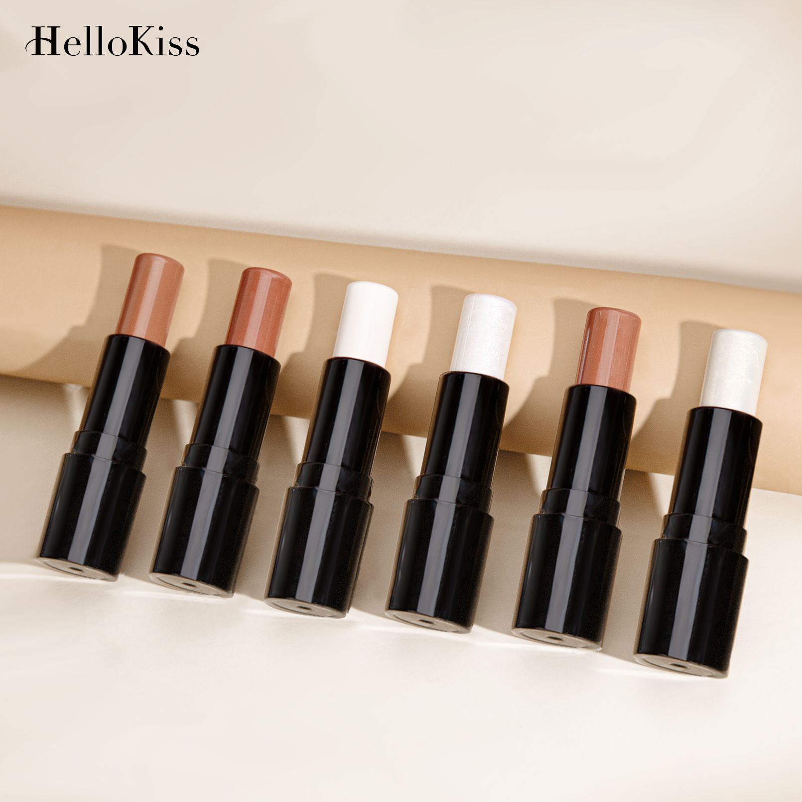 HelloKiss Double-headed Highlighter Contouring Stick, pearlescent three-dimensional, naturally brightening and modifying facial shadows, cross-border makeup Application Scenario