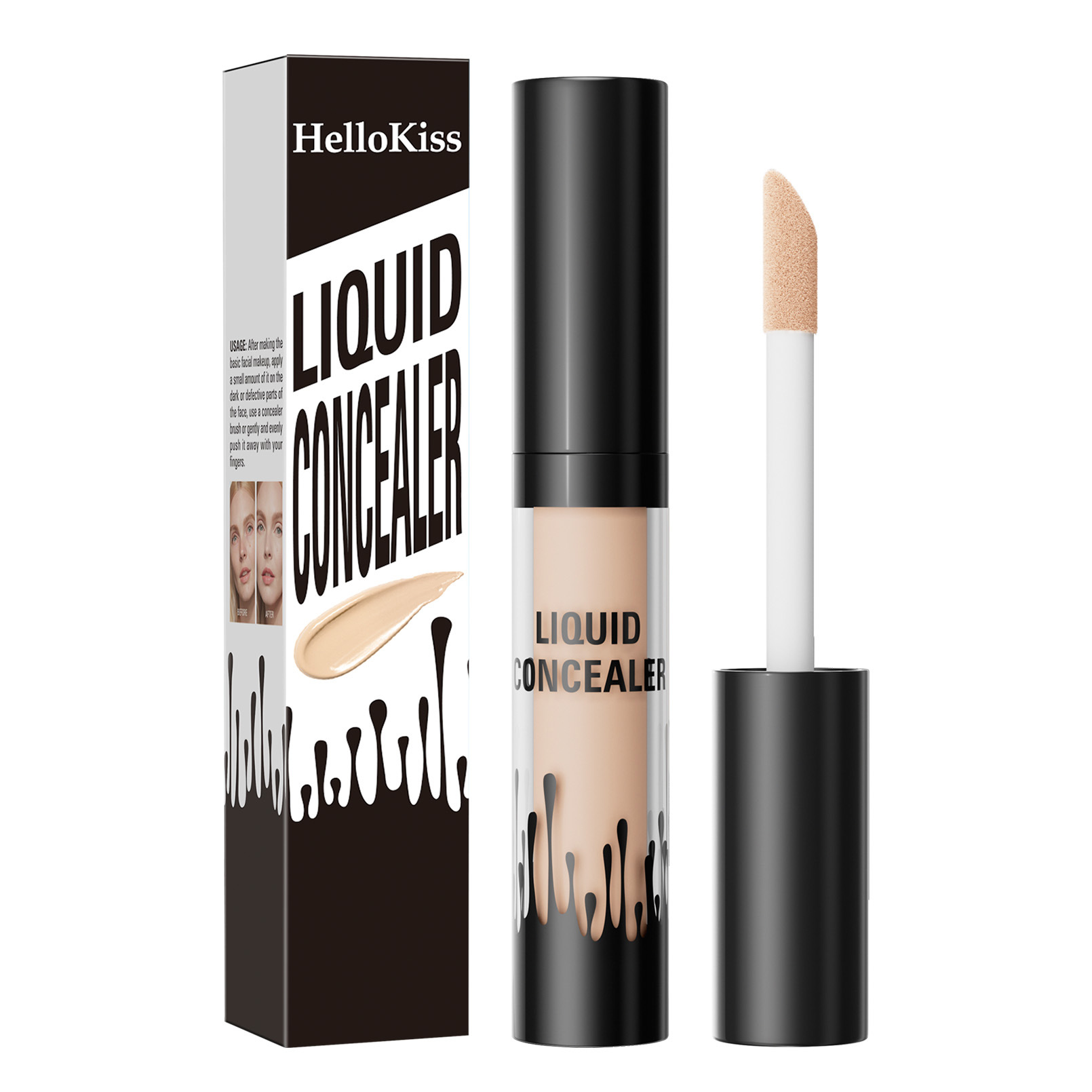 Hellokiss Cross-border Natural Blemish and Acne Mark Concealer is waterproof, sweat-resistant, light and snug, and suitable for tattoo concealer Item Picture