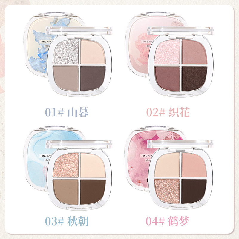 NOVO's eye-brightening eyeshadow palette features a pearlescent, matte, sparkling, low-saturation earth tone, and is suitable for students' daily use at affordable prices Specification drawing