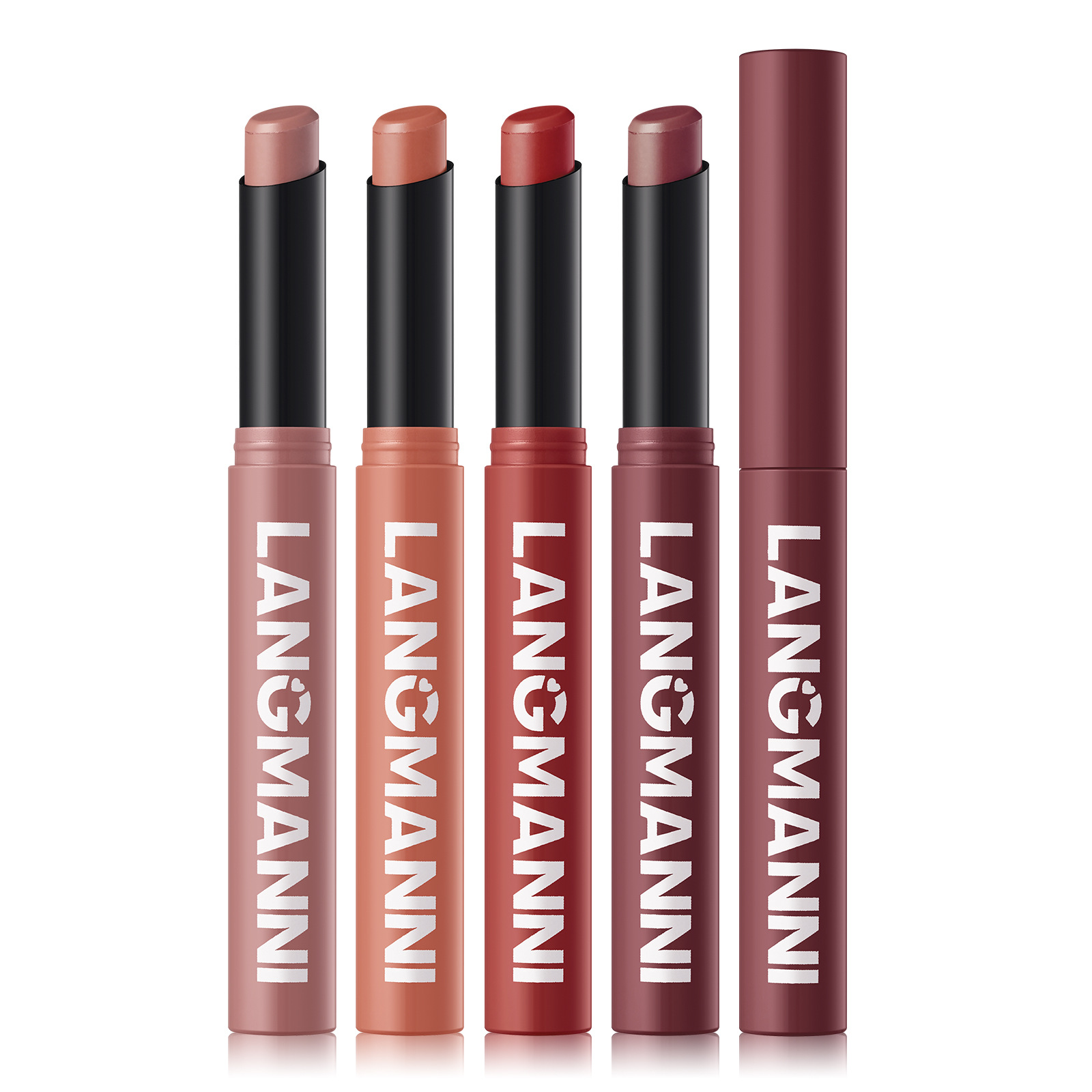 LANGMANNI 12-color slanted rotating matte lipstick single pack Item Picture