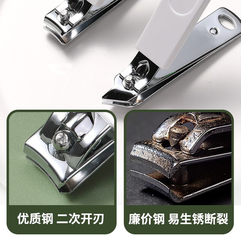 LMLTOP Panda Small Nail Clippers 2 pieces, Flat and slanted Durable Nail clippers and manicure Tool Set SY561 details Picture