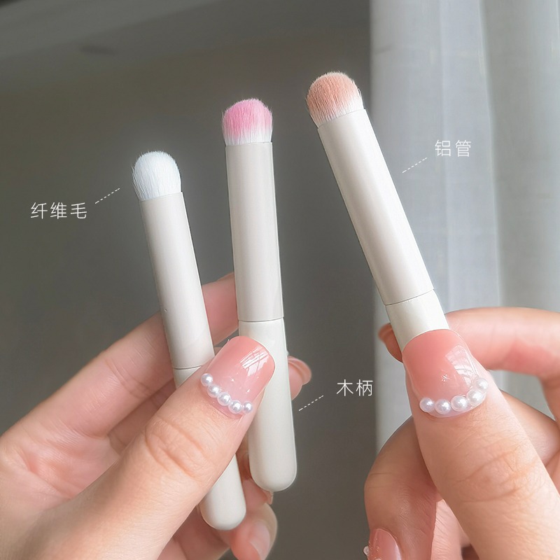 【 With storage Tube 】 Lip brush, lipstick brush, short round head portable lip makeup brush, 270 Concealer brush, cross-border Application Scenario