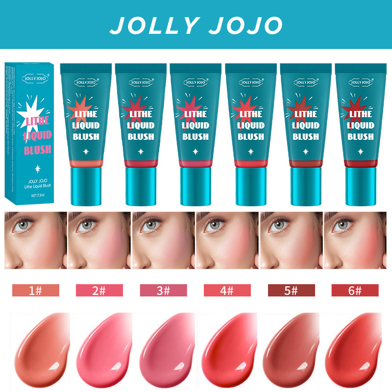Cross-border JOLLY JOJO Liquid Blush Brightening Face Natural Nude Makeup Highlighter Contouring Single Color Blush Cream full figure