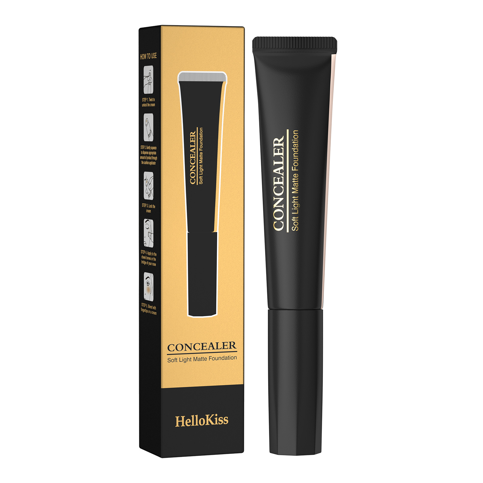 Hellokiss Concealer Foundation Moisturizes, adheres well and naturally brightens the wheat bronze color. Temperature-adjustable Foundation cross-border Item Picture