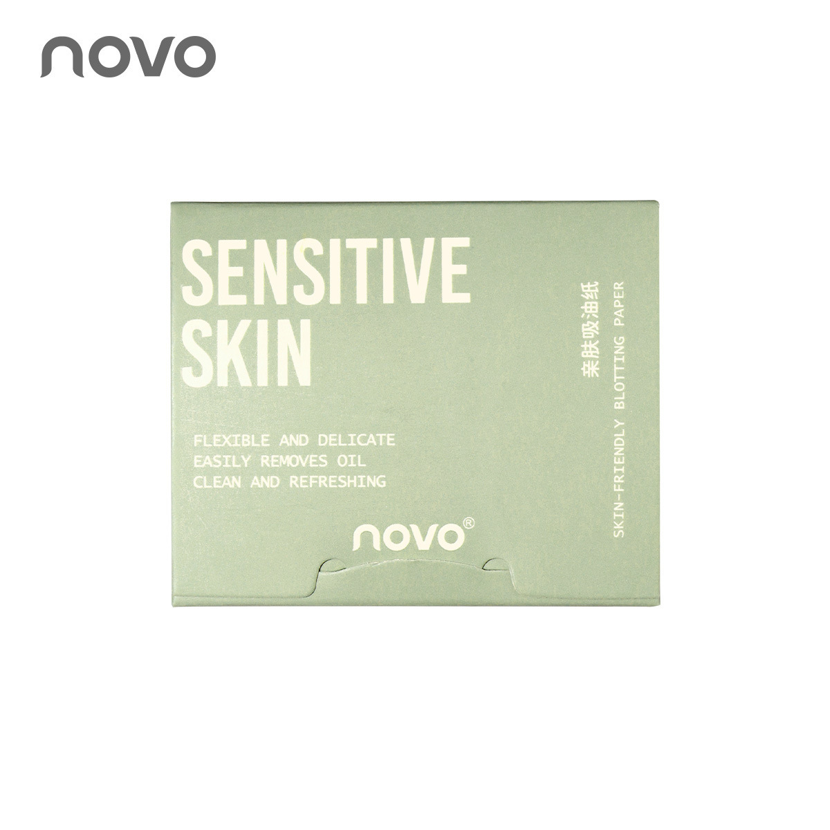 NOVO Oil-absorbing Paper Facial oil-control refreshing oil-absorbing paper portable oil-removing oil-absorbing facial paper with mirror powder puff Item Picture