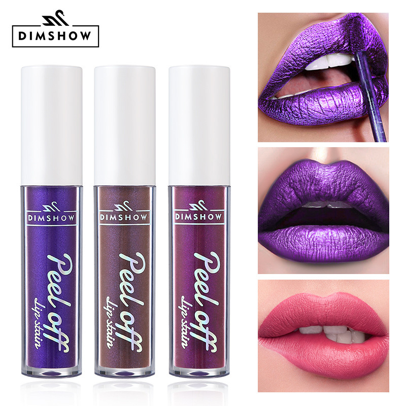 DIMSHOW Peel-off Lip Gloss Matte finish with a base color Lipstick water Peel-off Lip Dye full figure