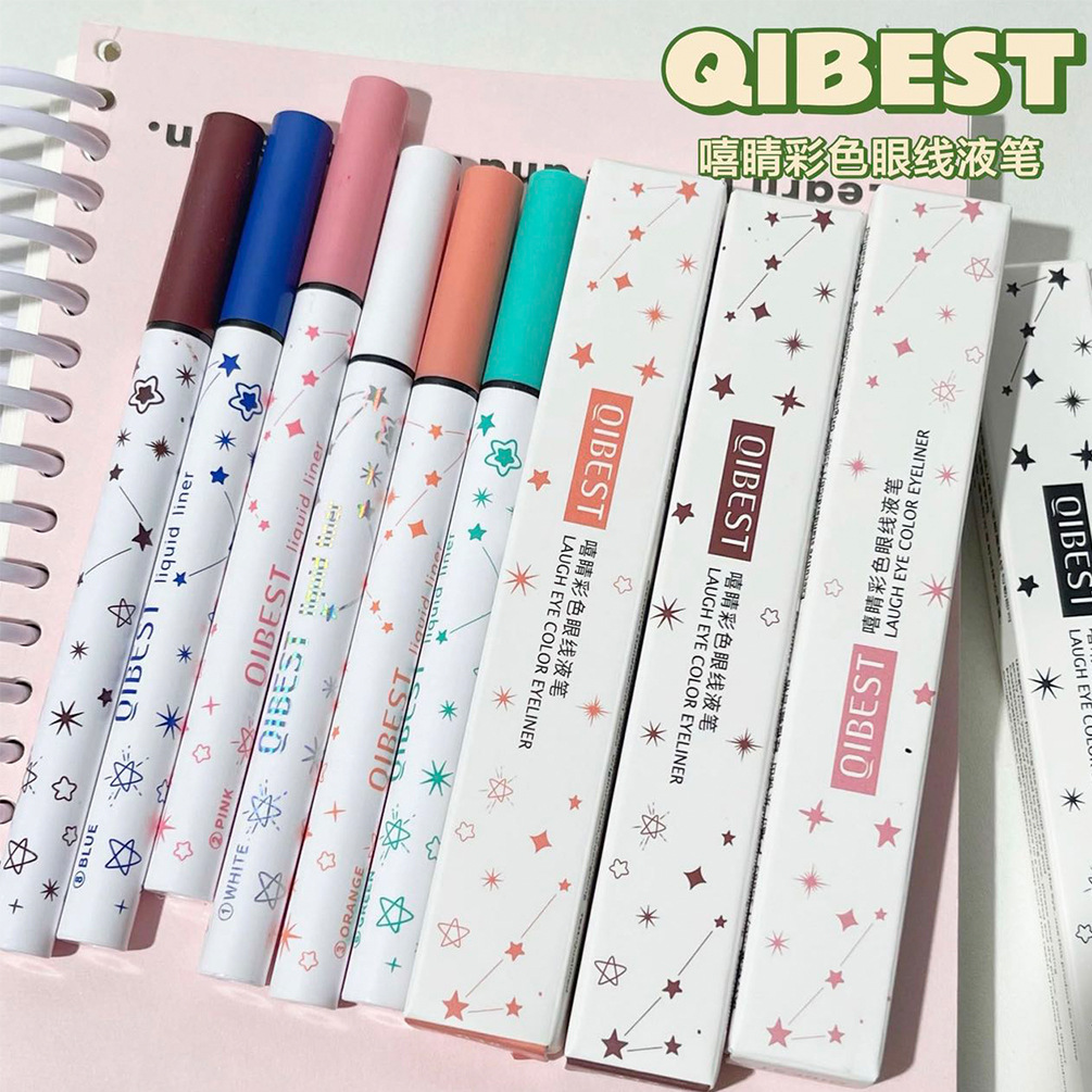 QIBEST~ Xiqing colored eyeliner Liquid Pen, cute, natural and versatile. 12-color eyeliner for students, affordable cross-border wholesale full figure