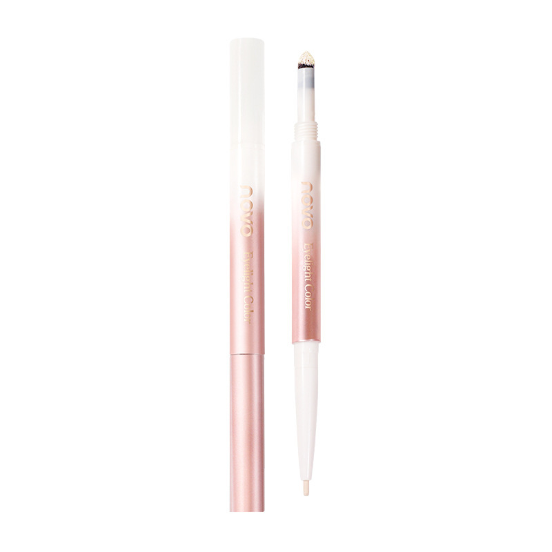 NOVO Eye Color Double-headed Horizontal Silkworm Pen naturally and stereoscopously brightening and highlighting, outlining the eyes and face down to the horizontal silkworm in one Item Picture