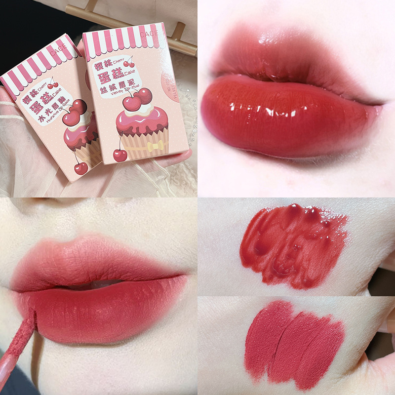 CACE Cherry Cake Mirror Water Gloss Lip Gloss Velvet Matte Lip Paste Easy to color, affordable factory wholesale details Picture