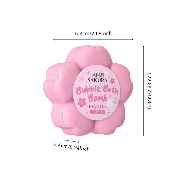 Cross-border new Sakura Explosive Bath Salt 80g bubble bath ball Amazon bubble elastic hydrates, moisturizes and cleanses pores Item Picture