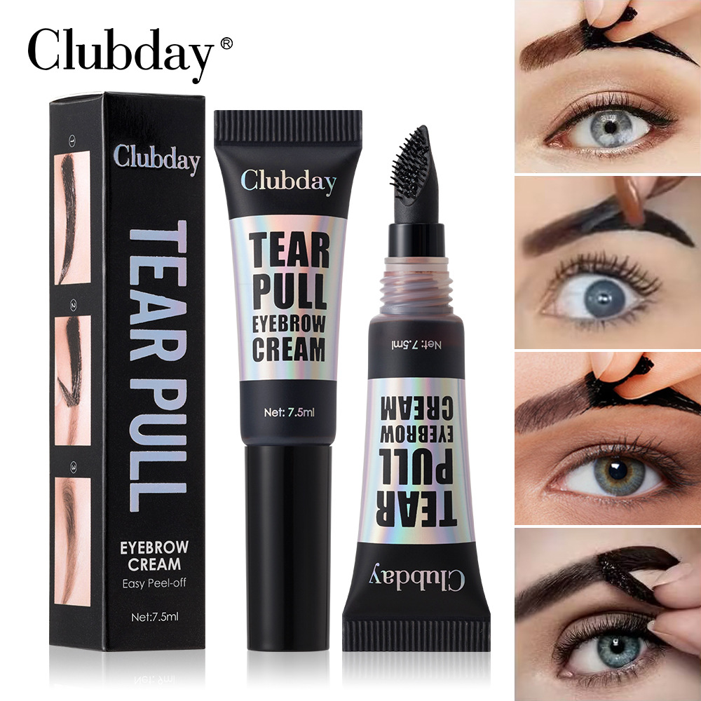 Clubday Cross-border peel-off eyebrow gel, large brush head for easy peeling, available in 4 colors full figure