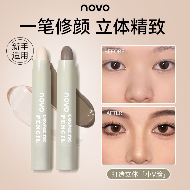 NOVO Light and Shadow Shaping 3D Contouring Stick brightening tear troughs, nose shadows, matte and highlight contouring for beginners details Picture