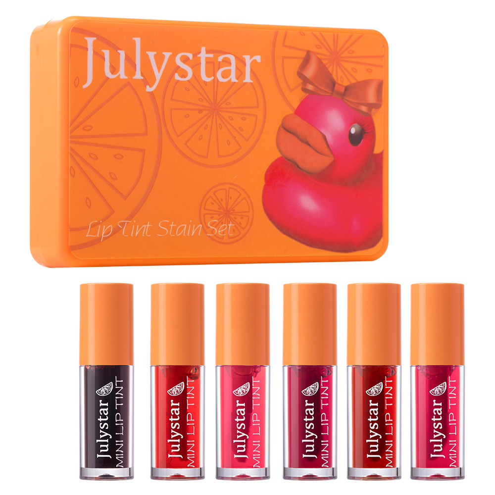 Julystar Cartoon Pattern Duck Lipstick Water Dye Lip Gloss 6-piece Set Lip Gloss Item Picture