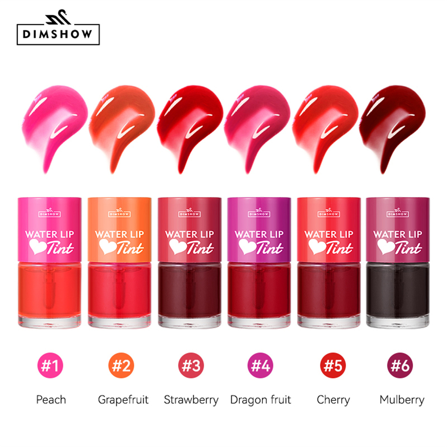 DIMSHOW Cross-border non-fading Colored Lip Dye, lip gloss, matte beauty Lipstick water full figure