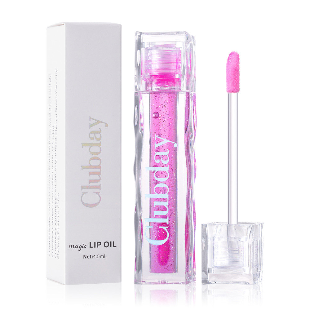 Clubday Square Tube Mirror Temperature Change Fruit Lip Gloss Transparent Pearl Chameleon Lip oil Lip Makeup wholesale Item Picture