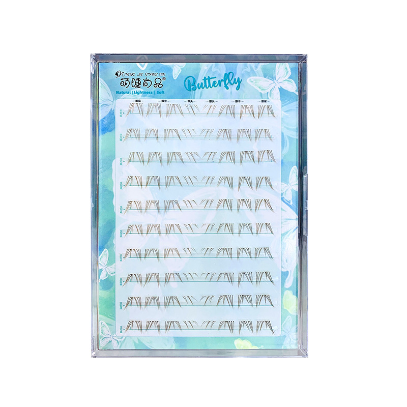 Mengjie Shangpin large-capacity color brown glue-free caramel Polaris Brown single-cluster segmented photogenic false eyelashes Item Picture