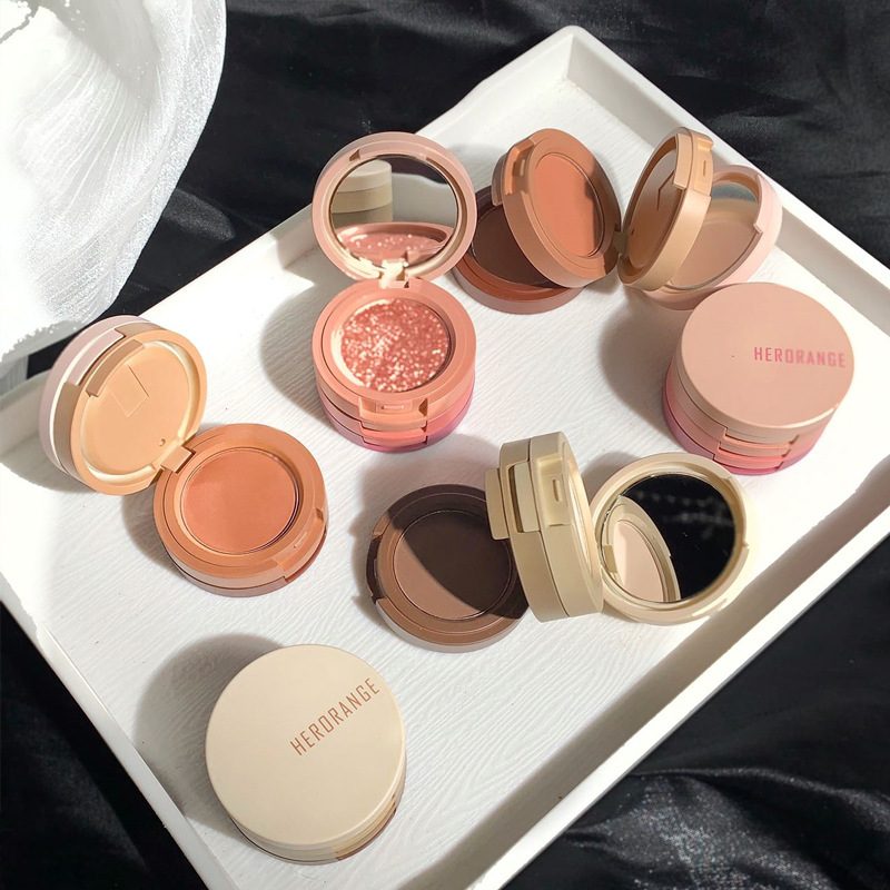 HERORANGE~ Light Breeze Floating Eyeshadow palette, Monochrome three-layer filled bento box, pearlescent matte fine glitter, large sequins Specification drawing