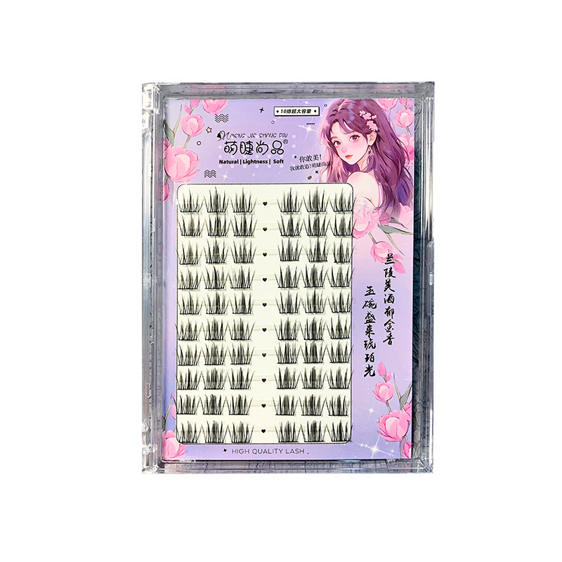 Cute eyelash, Sweet girl camellia false eyelashes, single cluster segmented natural Korean comic Barbie eyelashes Item Picture