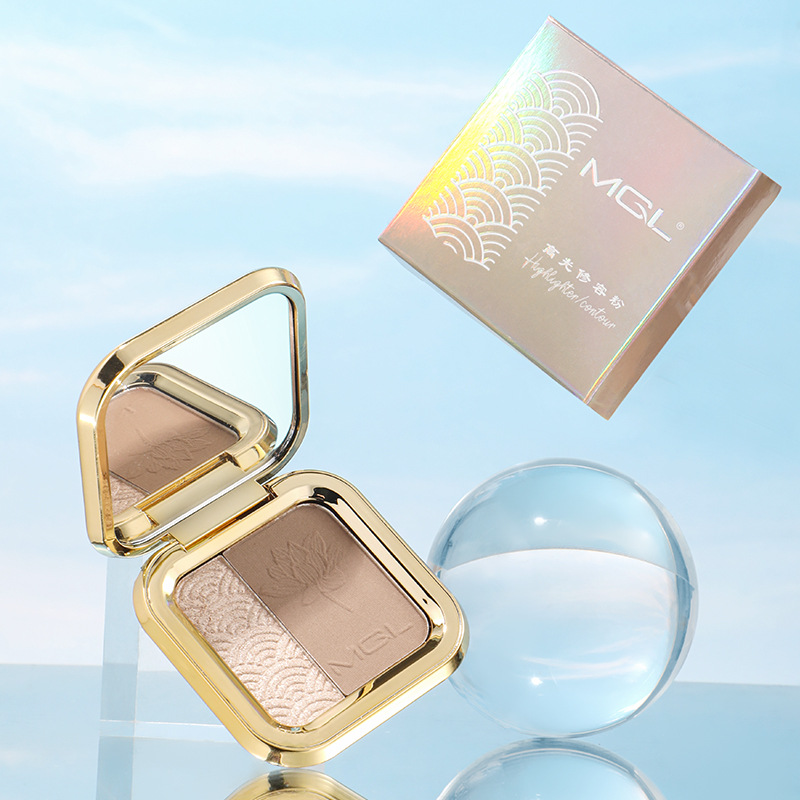 New dual-color high-gloss contouring all-in-one plate, three-dimensional nose shadow, matte high-gloss, brightening and concealing powder compact for beginners Application Scenario