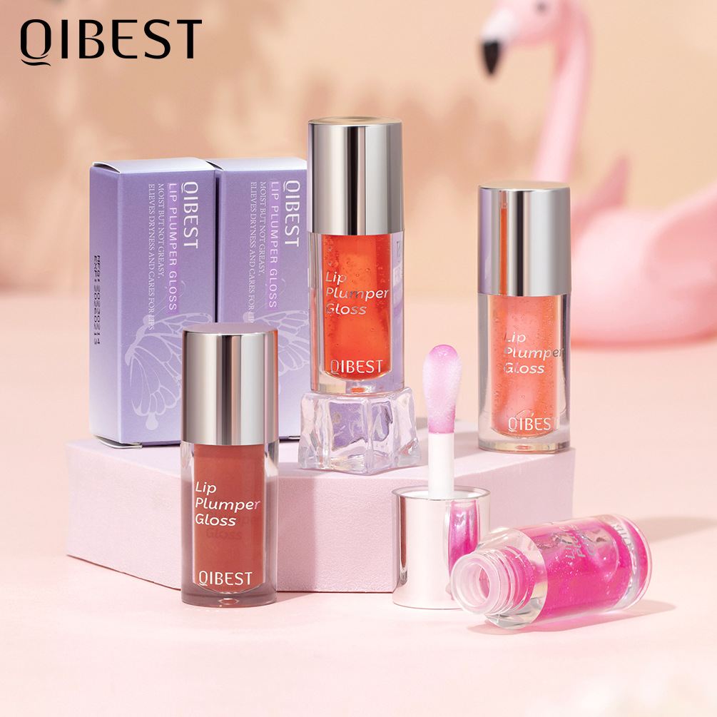QIBEST Lip Oil Transparent Mirror Water Glass Lip Moisturizing and long-lasting non-stick Lip gloss Makeup wholesale details Picture