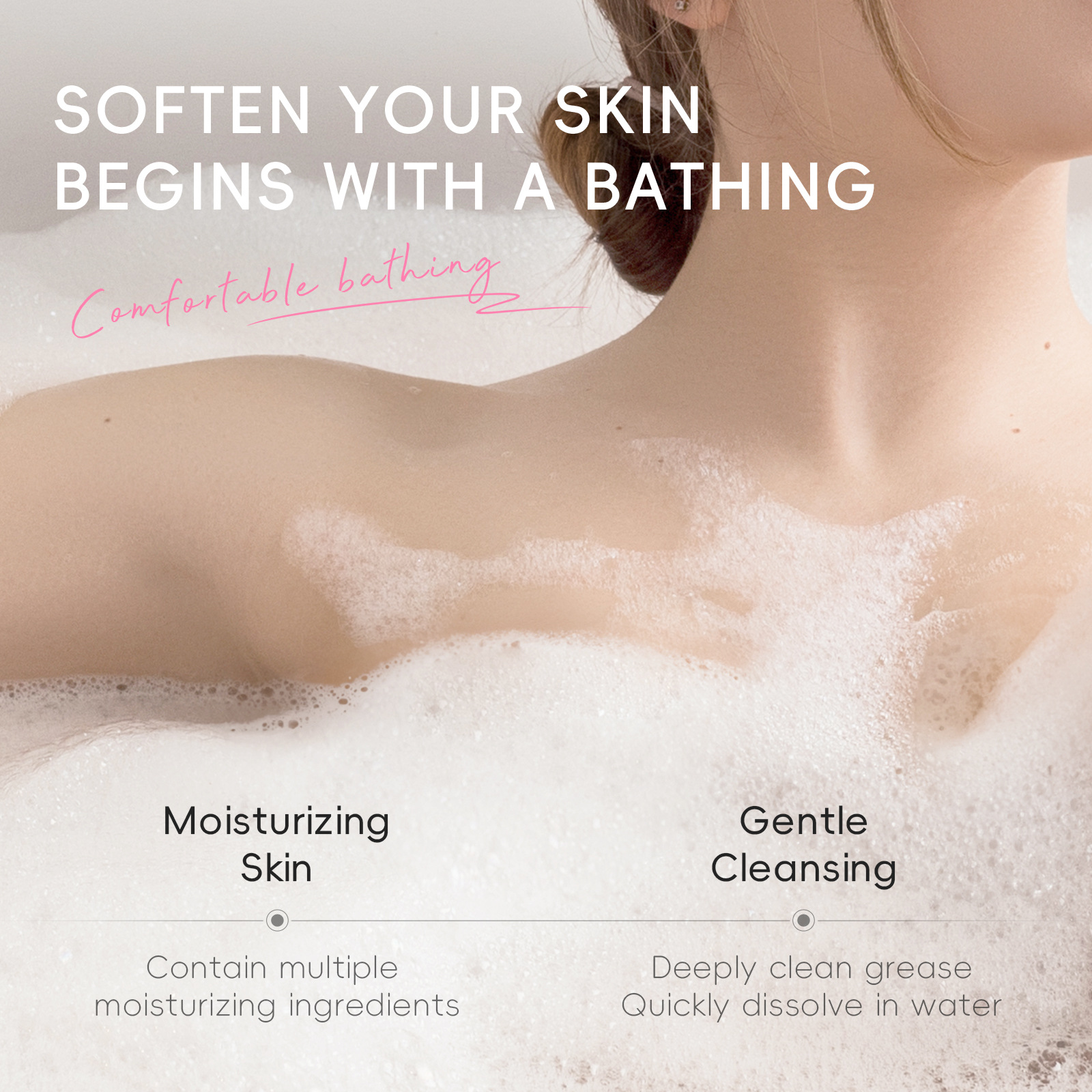 Cross-border new Sakura Explosive Bath Salt 80g bubble bath ball Amazon bubble elastic hydrates, moisturizes and cleanses pores details Picture