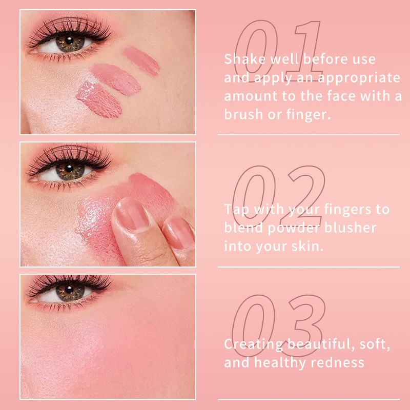 Cross-border JOLLY JOJO Liquid Blush Brightening Face Natural Nude Makeup Highlighter Contouring Single Color Blush Cream details Picture