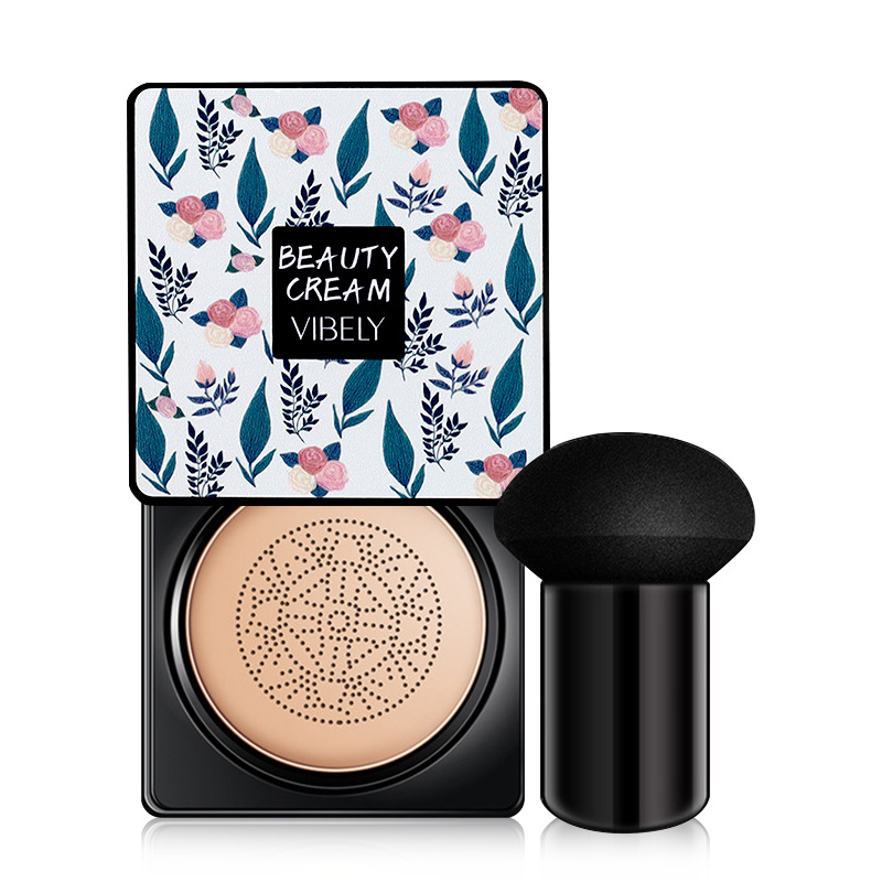 VIBELY Mushroom Head Cushion cc Cream is a light, brightening, non-smudging, concealing, dark circles and acne marks natural foundation Item Picture