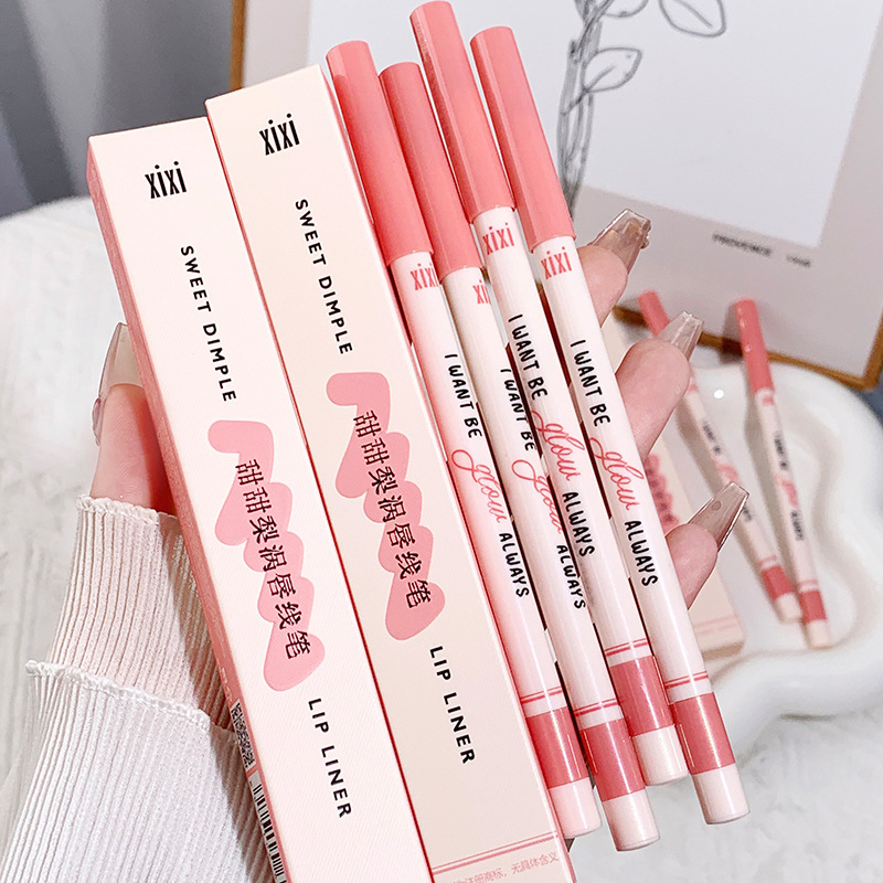 Makeup xixi Sweet pear-shaped lip liner pen Soft matte nude lipstick pen outline lip shape, waterproof and non-fading details Picture