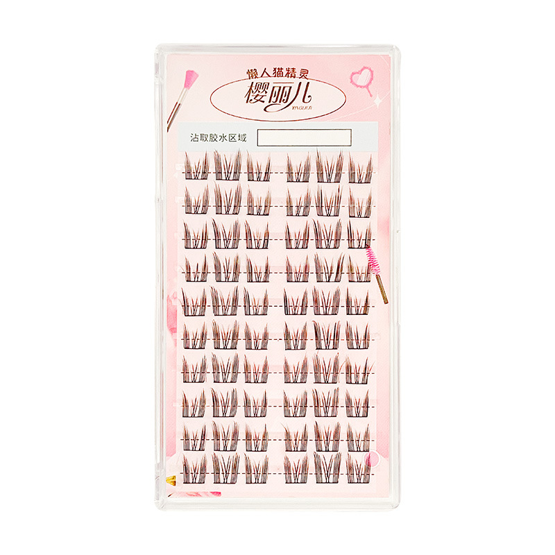 Cherry cat ear false eyelashes, natural and lively daily eyelashes, fairy hair simulation, large capacity, photogenic eyelashes Item Picture