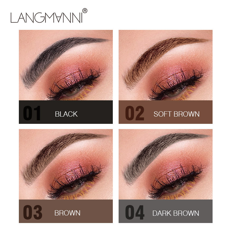 Langmanni dual-head rotatable eyebrow pencil, 1.5mm fine wild eyebrow pencil with eyebrow brush for easy coloring Specification drawing