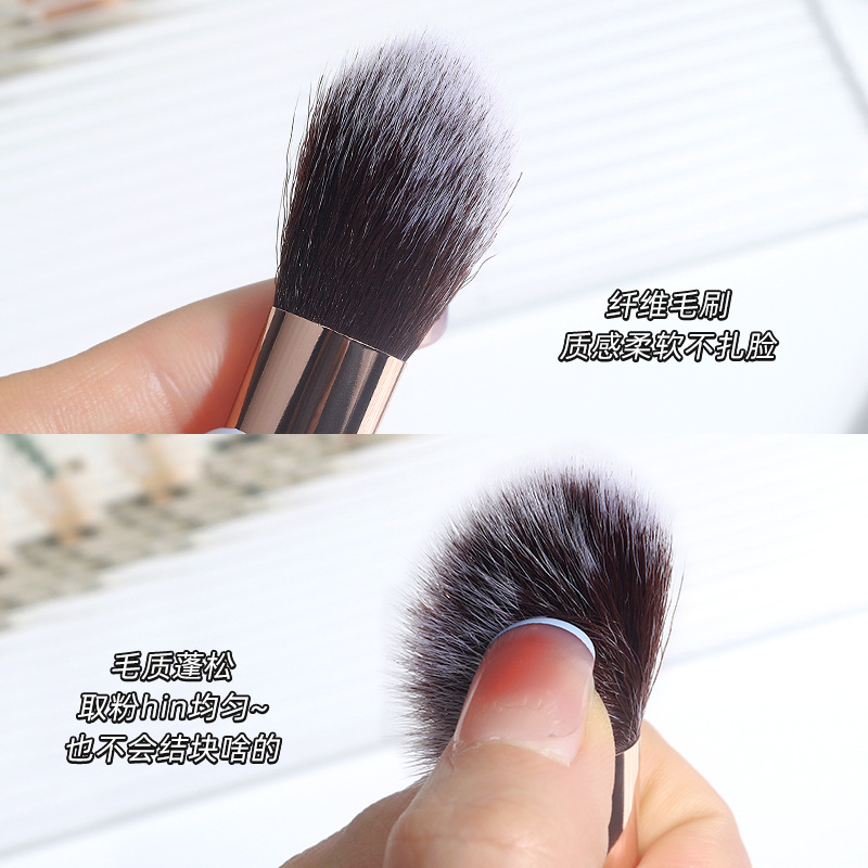 New marble makeup brush, portable blush, dotting brush, highlight, side profile, contouring, loose powder, setting brush, beauty tools details Picture